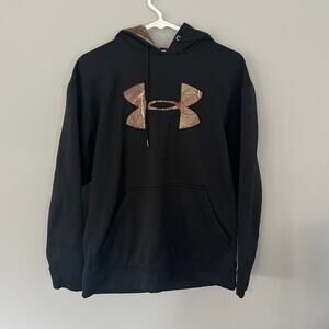 UA Under Armour Loose Fit Camo Hoodie Men's Size Small Black w/ Brown Camo